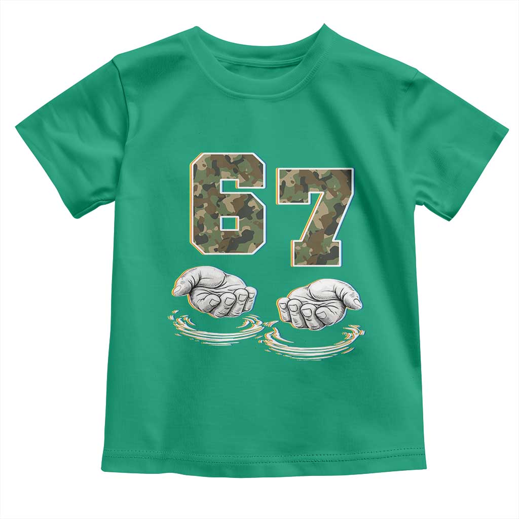 Funny Six Seven 6 7 Meme Toddler T Shirt Gen Alpha Slang 6 7 Hands Camo Boy Girl