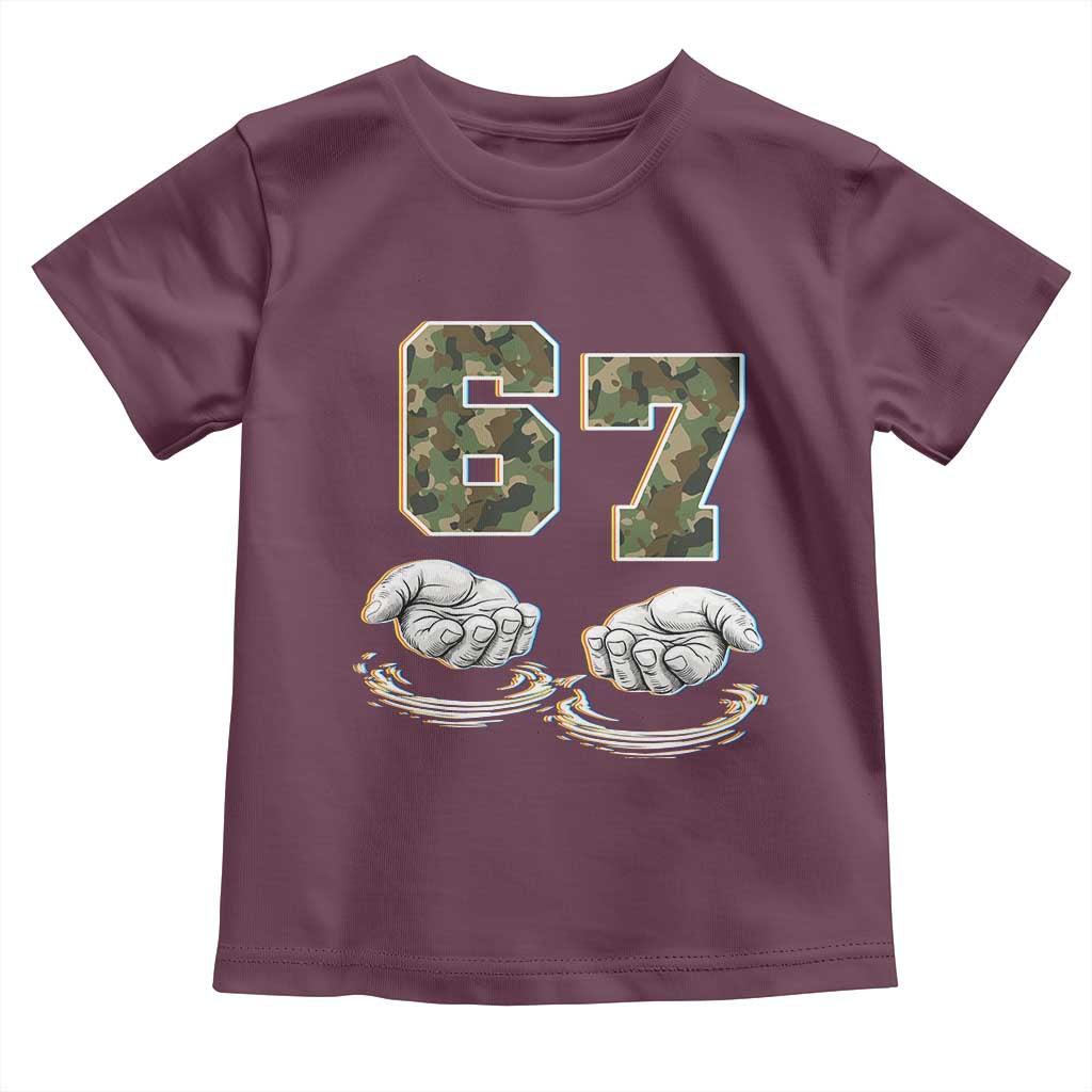 Funny Six Seven 6 7 Meme Toddler T Shirt Gen Alpha Slang 6 7 Hands Camo Boy Girl