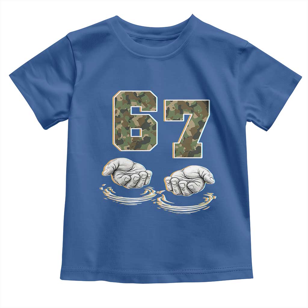 Funny Six Seven 6 7 Meme Toddler T Shirt Gen Alpha Slang 6 7 Hands Camo Boy Girl