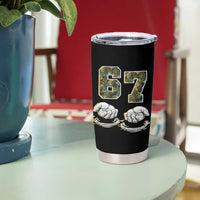 Funny Six Seven 6 7 Meme Tumbler Cup Gen Alpha Slang 6 7 Hands Camo Boy Girl