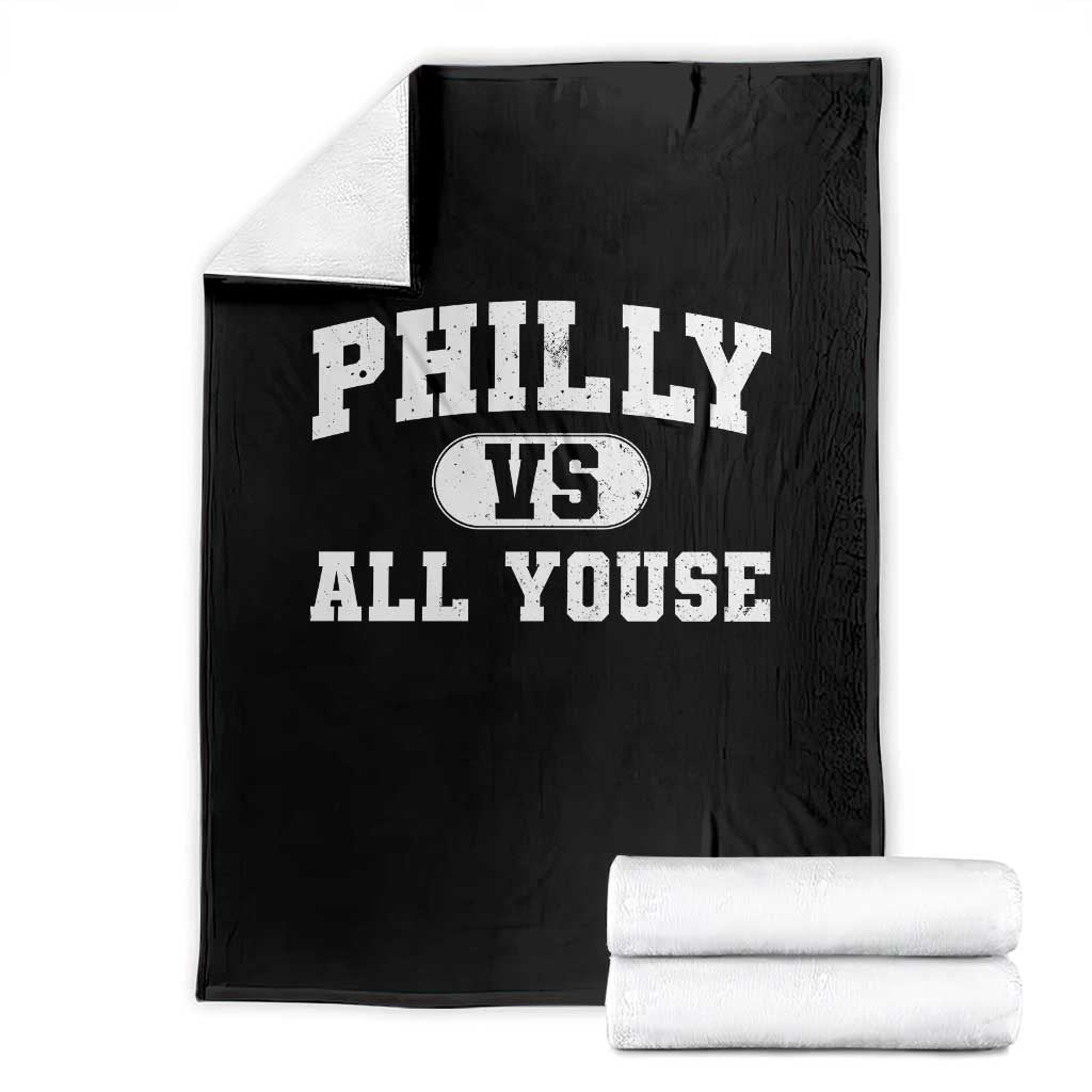 Philly Vs All Youse Throw Blanket Vintage Funny Philadelphia Slang