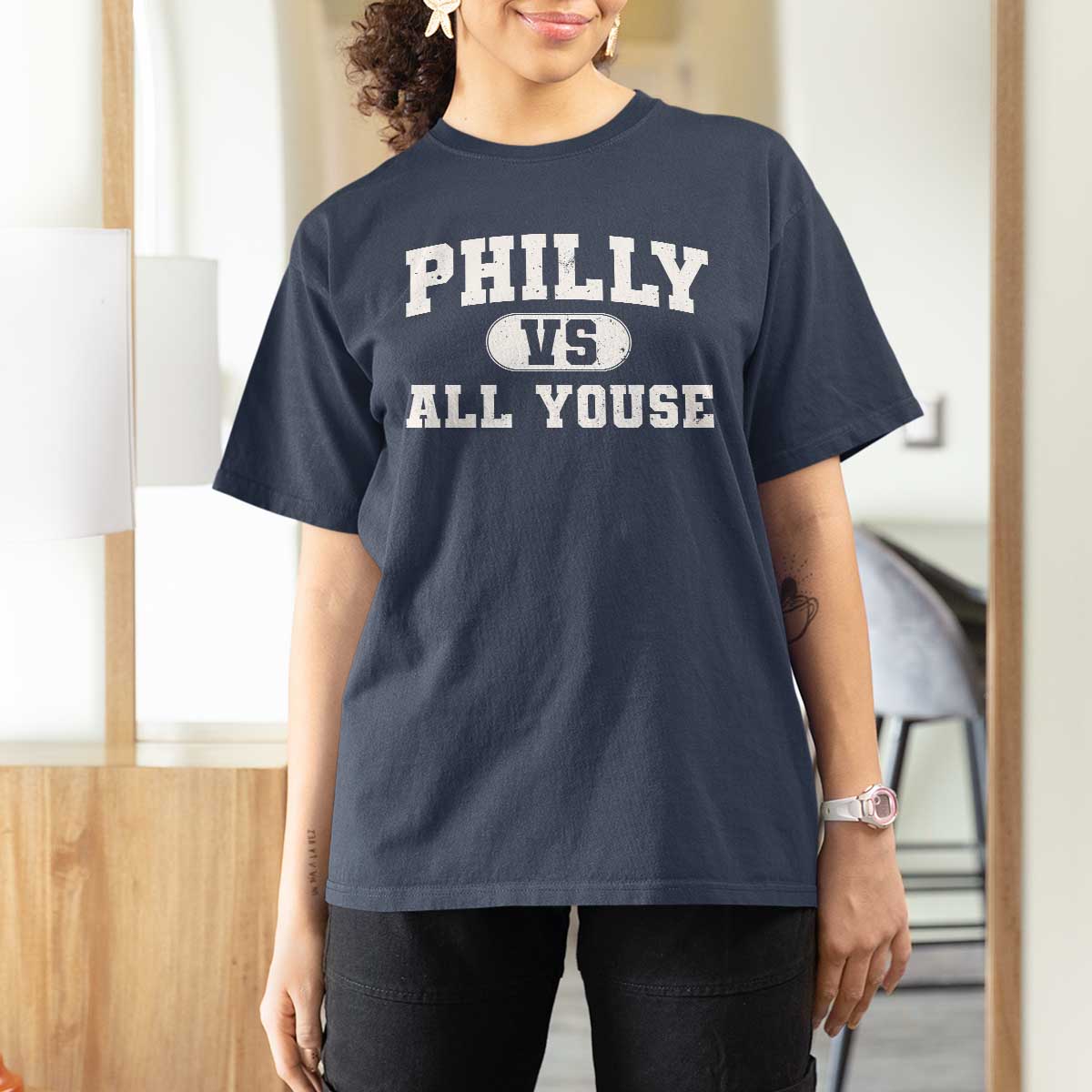 Philly Vs All Youse T Shirt For Women Vintage Funny Philadelphia Slang