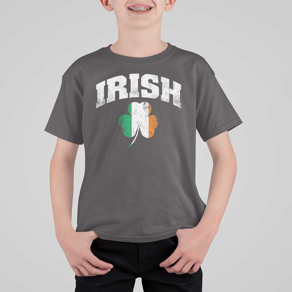 Irish T Shirt For Kid Vintage St Patricks Day Ireland Flag Shamrock Clover
