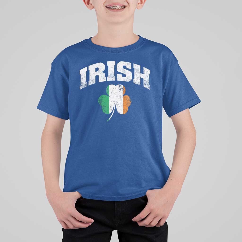 Irish T Shirt For Kid Vintage St Patricks Day Ireland Flag Shamrock Clover