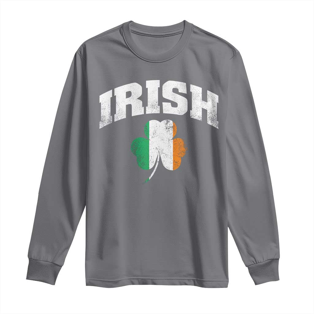 Irish Long Sleeve Shirt Vintage St Patricks Day Ireland Flag Shamrock Clover