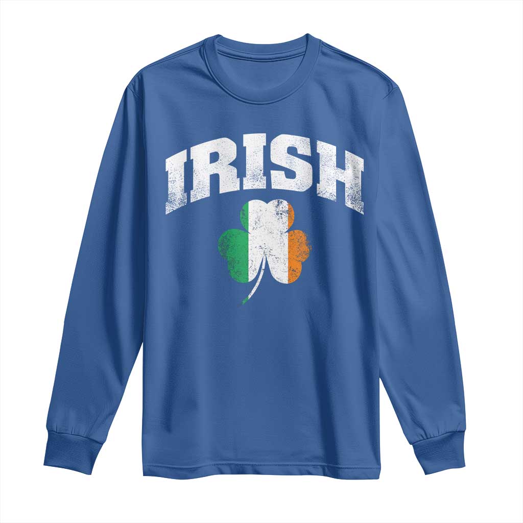 Irish Long Sleeve Shirt Vintage St Patricks Day Ireland Flag Shamrock Clover