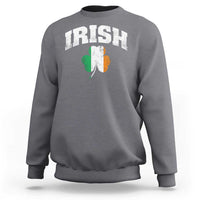 Irish Sweatshirt Vintage St Patricks Day Ireland Flag Shamrock Clover