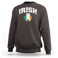 Irish Sweatshirt Vintage St Patricks Day Ireland Flag Shamrock Clover