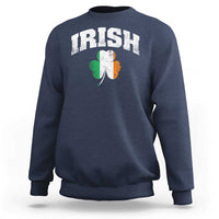 Irish Sweatshirt Vintage St Patricks Day Ireland Flag Shamrock Clover