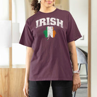 Irish T Shirt For Women Vintage St Patricks Day Ireland Flag Shamrock Clover