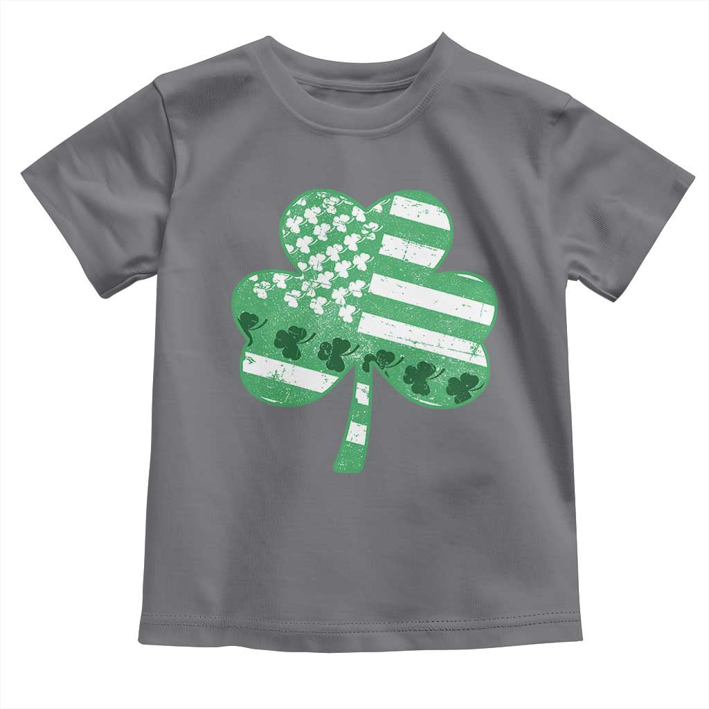 St Patricks Day American Flag Shamrocks Toddler T Shirt Lucky Retro Vintage Irish USA