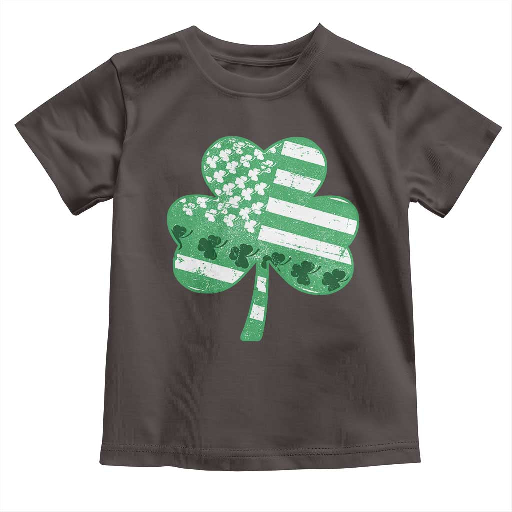 St Patricks Day American Flag Shamrocks Toddler T Shirt Lucky Retro Vintage Irish USA