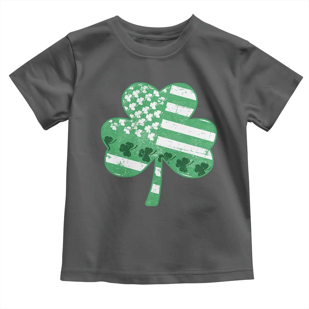 St Patricks Day American Flag Shamrocks Toddler T Shirt Lucky Retro Vintage Irish USA