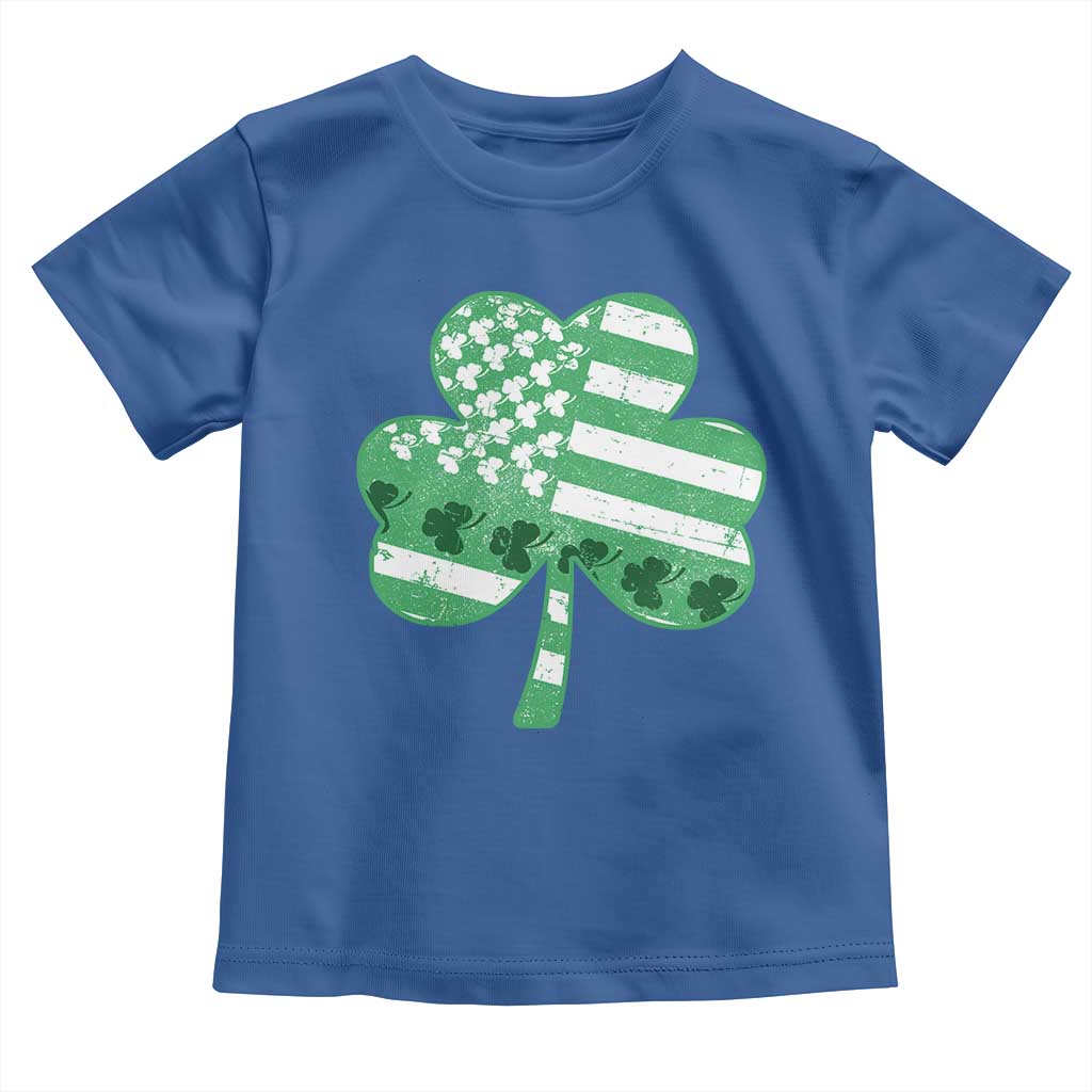 St Patricks Day American Flag Shamrocks Toddler T Shirt Lucky Retro Vintage Irish USA