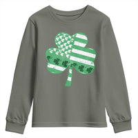 St Patricks Day American Flag Shamrocks Youth Sweatshirt Lucky Retro Vintage Irish USA