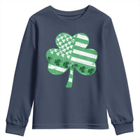 St Patricks Day American Flag Shamrocks Youth Sweatshirt Lucky Retro Vintage Irish USA