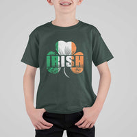Irish St Patricks Day Shamrock T Shirt For Kid Retro Clover Ireland Flag Lucky Gifts