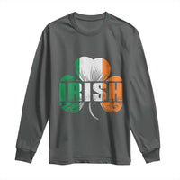 Irish St Patricks Day Shamrock Long Sleeve Shirt Retro Clover Ireland Flag Lucky Gifts