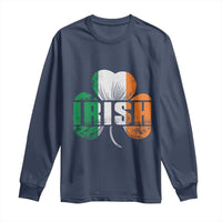 Irish St Patricks Day Shamrock Long Sleeve Shirt Retro Clover Ireland Flag Lucky Gifts