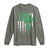 St Patricks Day American Flag Long Sleeve Shirt Celtic Cross Shamrocks