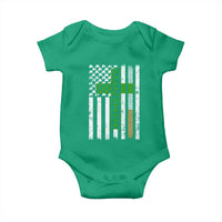 American Flag Shamrocks St Patricks Day Baby Onesie Vintage Irish USA
