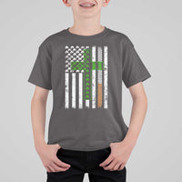 American Flag Shamrocks St Patricks Day T Shirt For Kid Vintage Irish USA