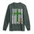 American Flag Shamrocks St Patricks Day Long Sleeve Shirt Vintage Irish USA