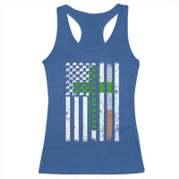 American Flag Shamrocks St Patricks Day Racerback Tank Top Vintage Irish USA