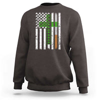 American Flag Shamrocks St Patricks Day Sweatshirt Vintage Irish USA