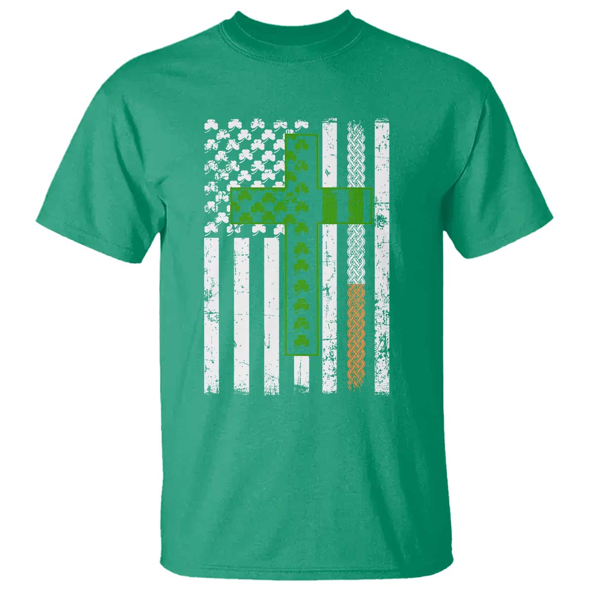 American Flag Shamrocks St Patricks Day T Shirt Vintage Irish USA