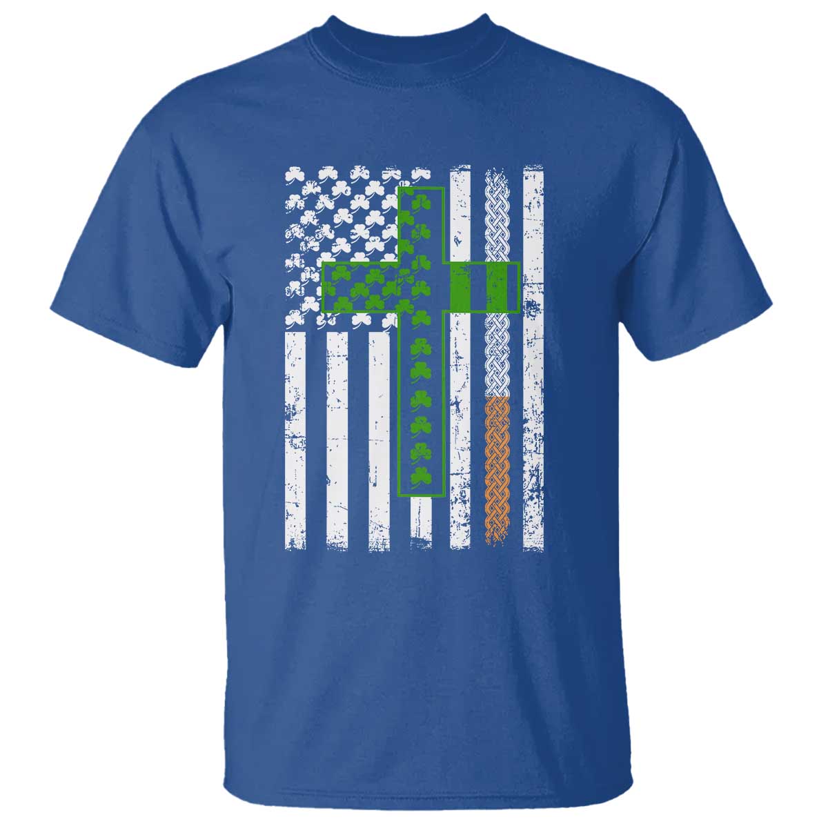 American Flag Shamrocks St Patricks Day T Shirt Vintage Irish USA