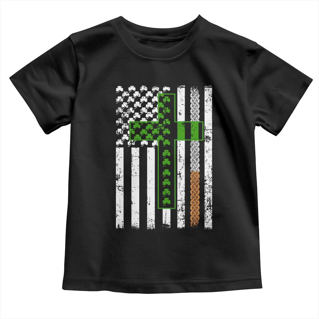 American Flag Shamrocks St Patricks Day Toddler T Shirt Vintage Irish USA