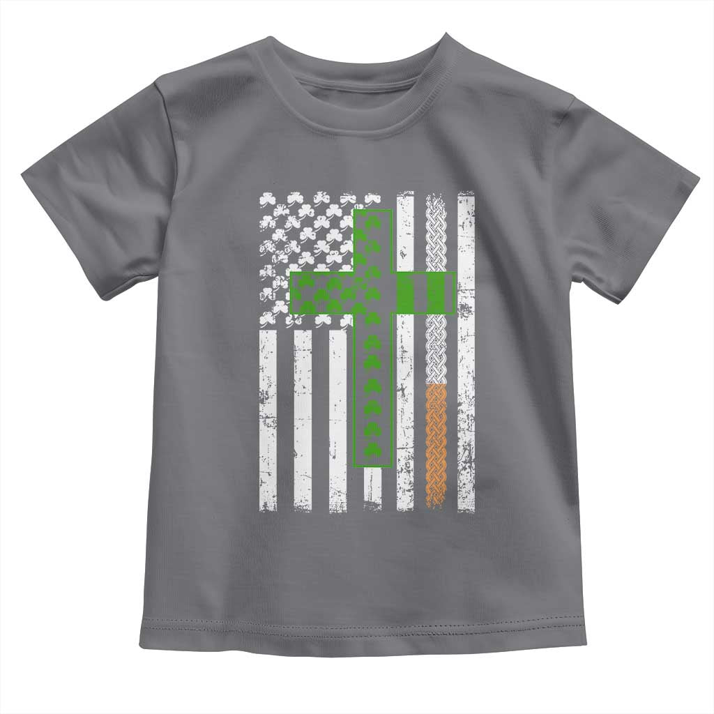 American Flag Shamrocks St Patricks Day Toddler T Shirt Vintage Irish USA