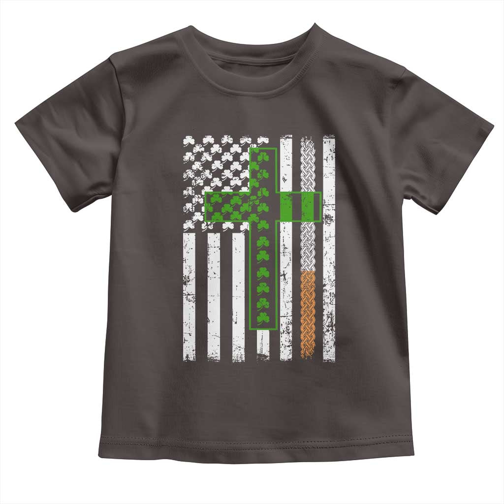 American Flag Shamrocks St Patricks Day Toddler T Shirt Vintage Irish USA