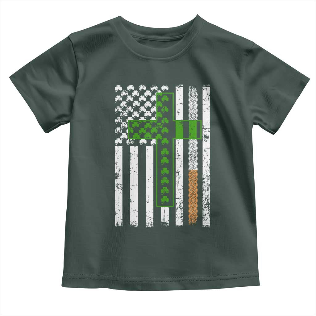 American Flag Shamrocks St Patricks Day Toddler T Shirt Vintage Irish USA