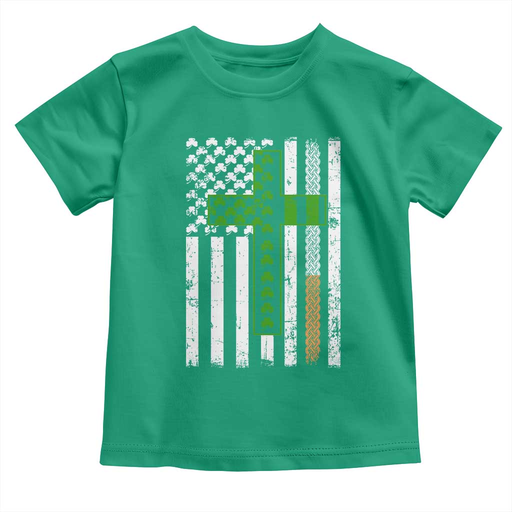 American Flag Shamrocks St Patricks Day Toddler T Shirt Vintage Irish USA