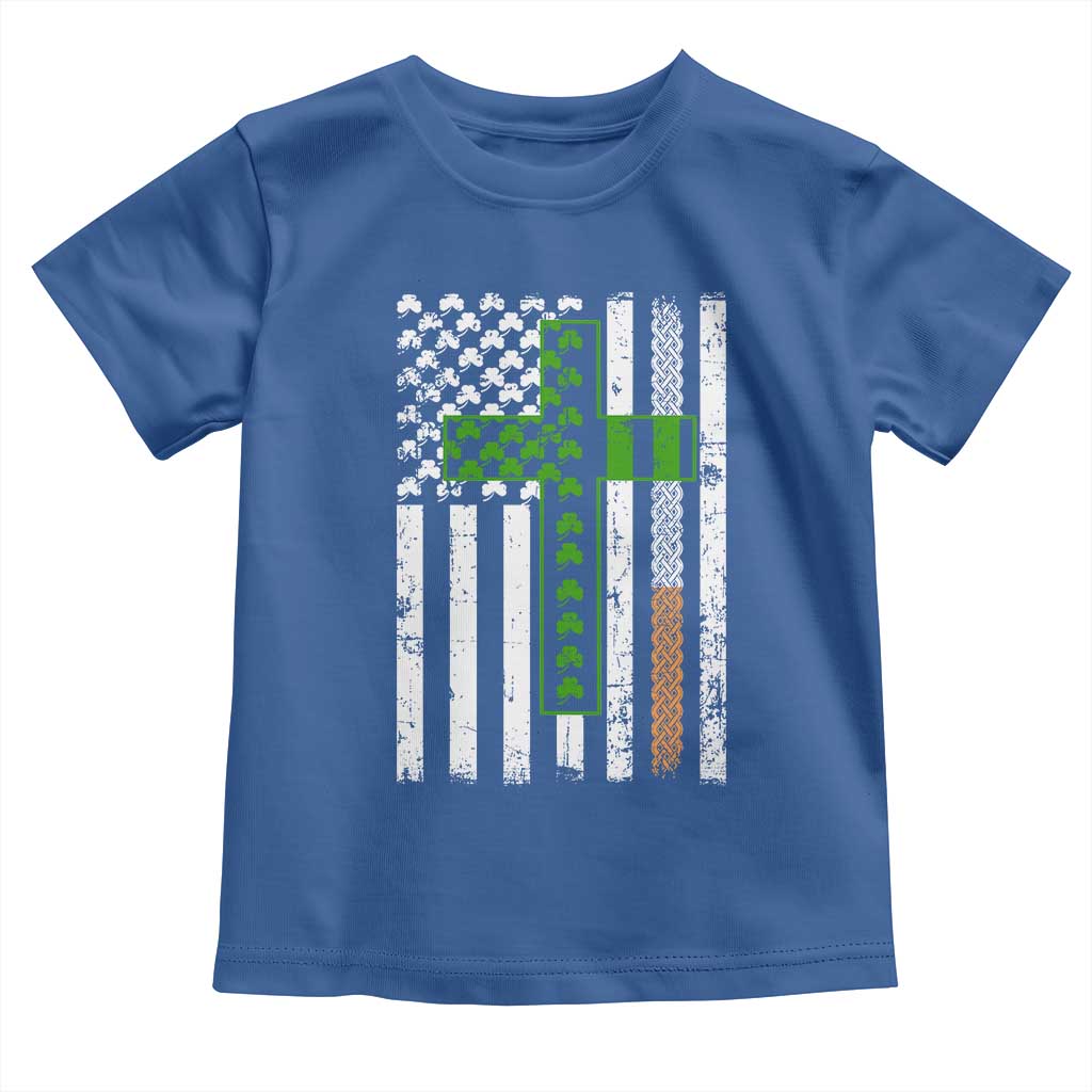 American Flag Shamrocks St Patricks Day Toddler T Shirt Vintage Irish USA