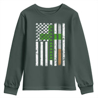 American Flag Shamrocks St Patricks Day Youth Sweatshirt Vintage Irish USA