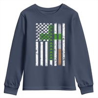 American Flag Shamrocks St Patricks Day Youth Sweatshirt Vintage Irish USA