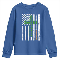 American Flag Shamrocks St Patricks Day Youth Sweatshirt Vintage Irish USA