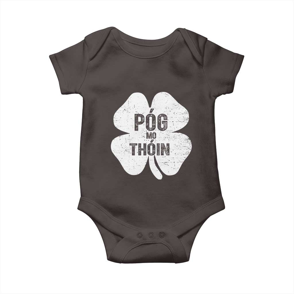 Funny Irish St Patricks Day Baby Onesie Shamrock Gaelic Saying Pog Mo Thoin