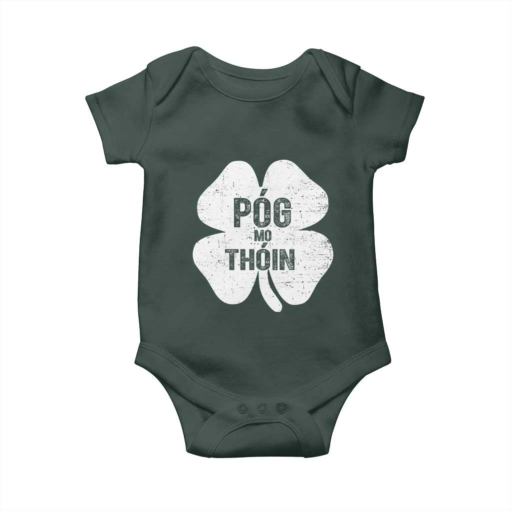 Funny Irish St Patricks Day Baby Onesie Shamrock Gaelic Saying Pog Mo Thoin