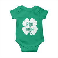 Funny Irish St Patricks Day Baby Onesie Shamrock Gaelic Saying Pog Mo Thoin
