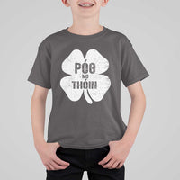 Funny Irish St Patricks Day T Shirt For Kid Shamrock Gaelic Saying Pog Mo Thoin