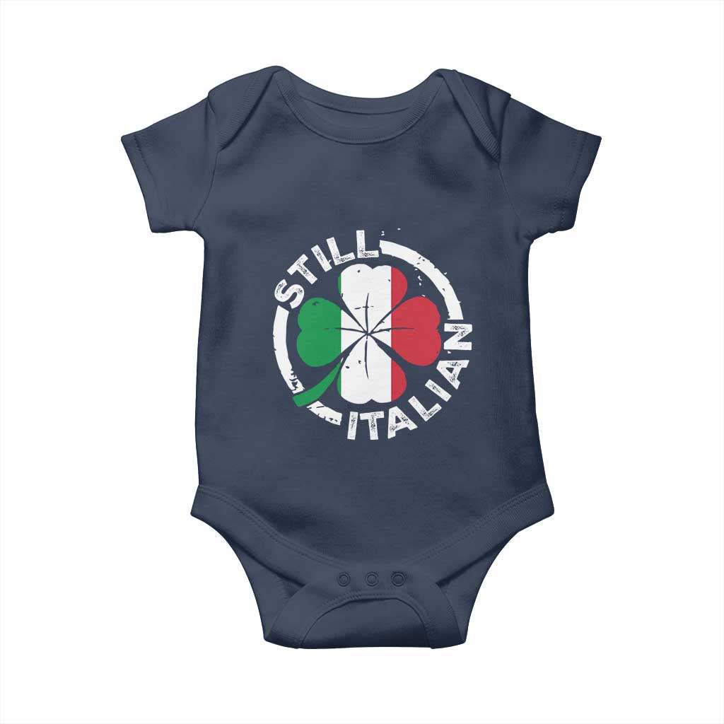 Funny Italian St Patrick's Day Baby Onesie Lucky Shamrock Italy Flag