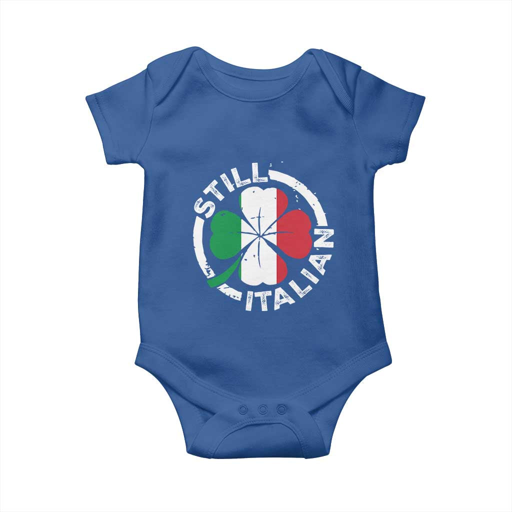 Funny Italian St Patrick's Day Baby Onesie Lucky Shamrock Italy Flag