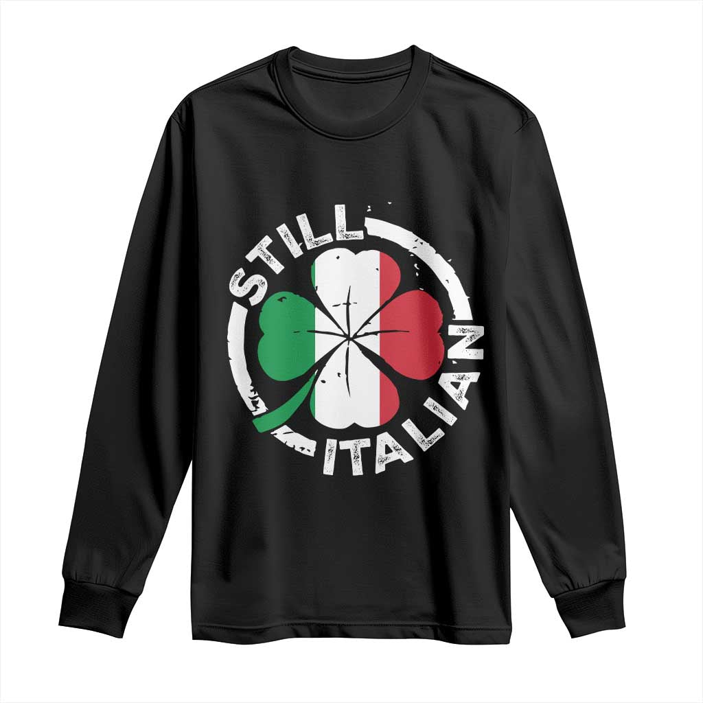 Funny Italian St Patrick's Day Long Sleeve Shirt Lucky Shamrock Italy Flag