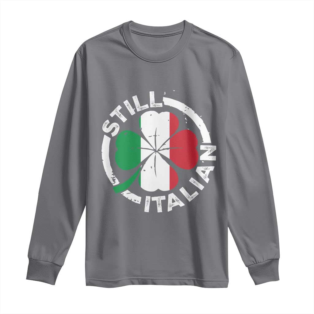 Funny Italian St Patrick's Day Long Sleeve Shirt Lucky Shamrock Italy Flag