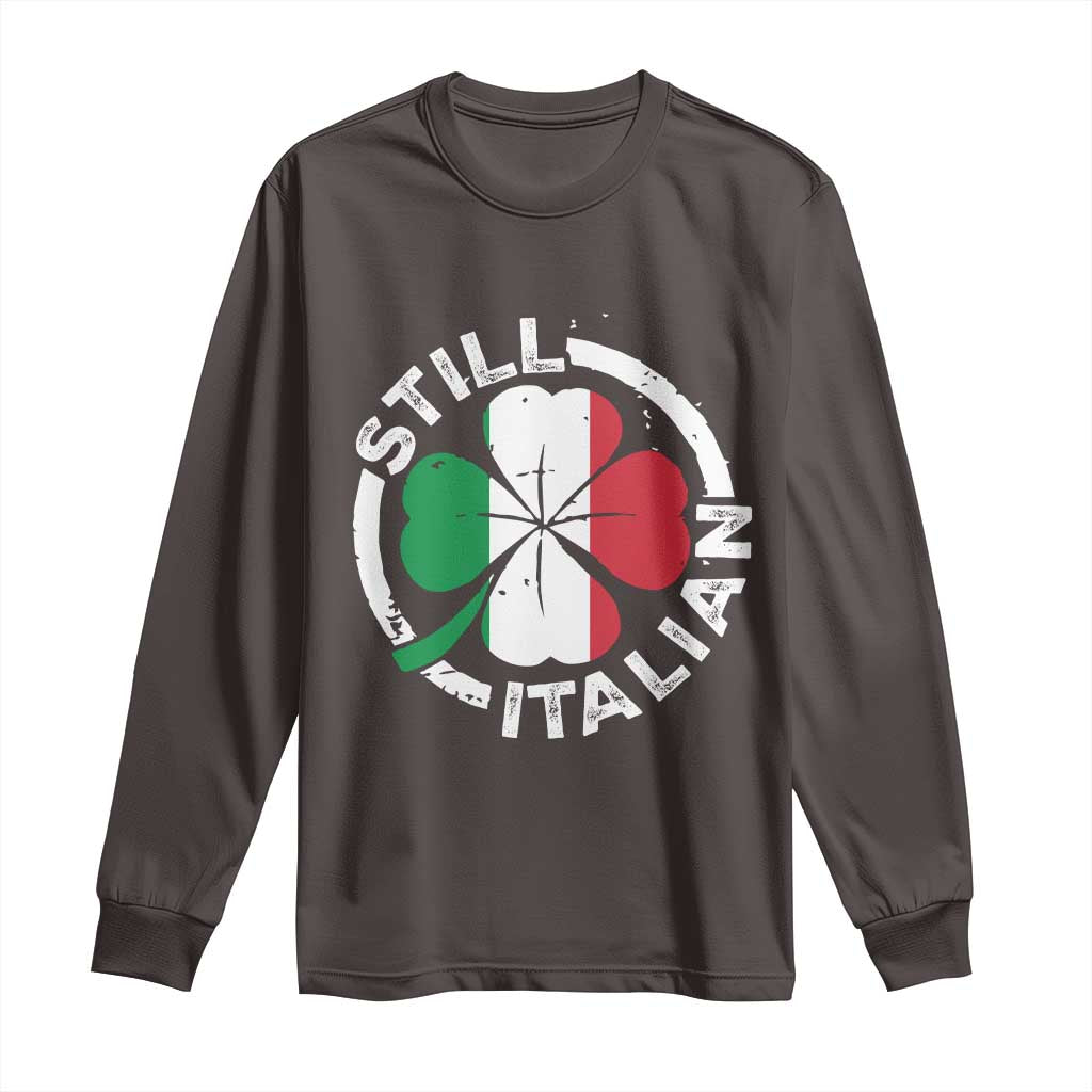 Funny Italian St Patrick's Day Long Sleeve Shirt Lucky Shamrock Italy Flag