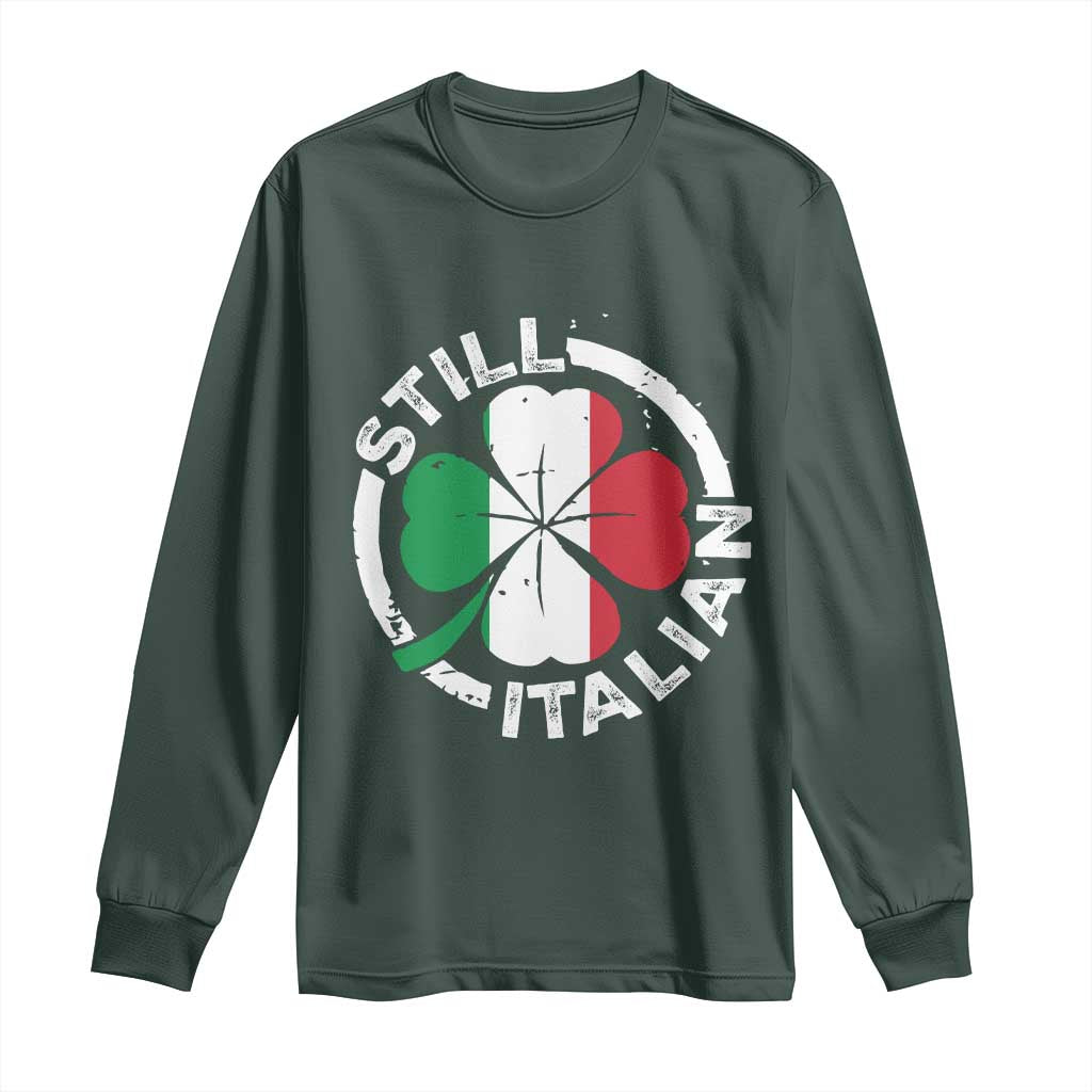 Funny Italian St Patrick's Day Long Sleeve Shirt Lucky Shamrock Italy Flag